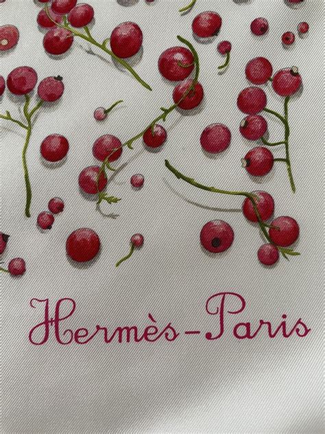 hermes scarf red berries|Hermes silk scarf.